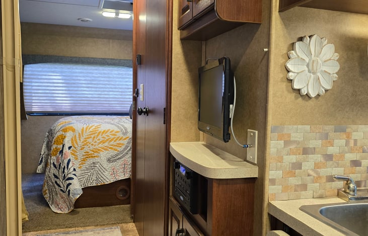 Small TV & DVD player in bunk area