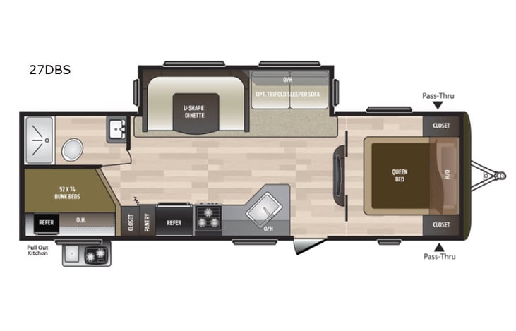 Representative floor plan provided by a trusted RVshare partner.