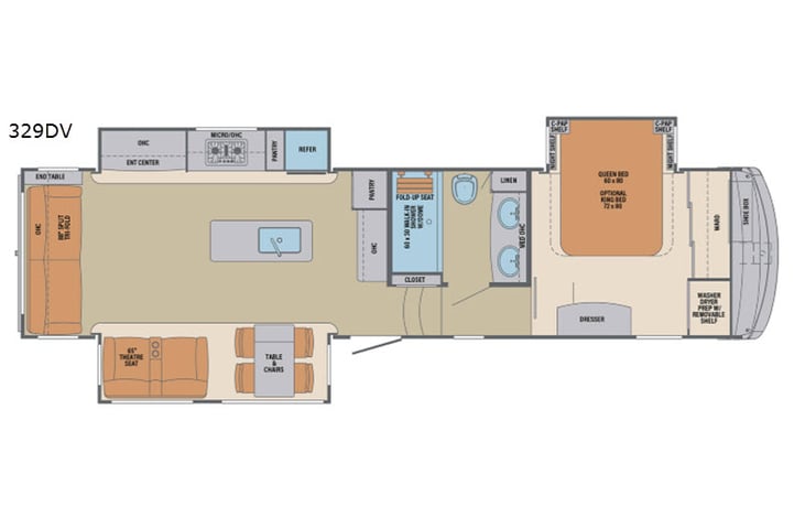Representative floor plan provided by a trusted RVshare partner.