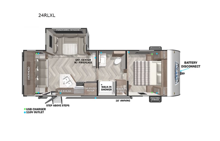 Representative floor plan provided by a trusted RVshare partner.