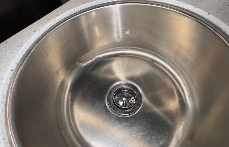 Close up of kitchen sink.
