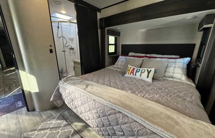 The Master bedroom - Queen bed, separate door into the full bath.