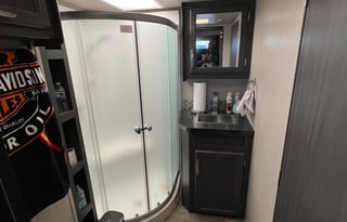 2020 Genesis 5th Wheel Toyhauler with deck patio