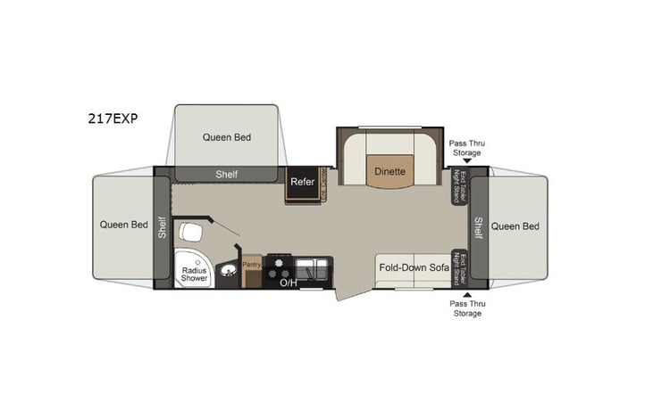 Representative floor plan provided by a trusted RVshare partner.