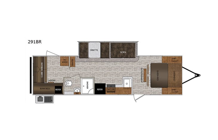 Representative floor plan provided by a trusted RVshare partner.