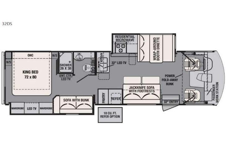 Representative floor plan provided by a trusted RVshare partner.