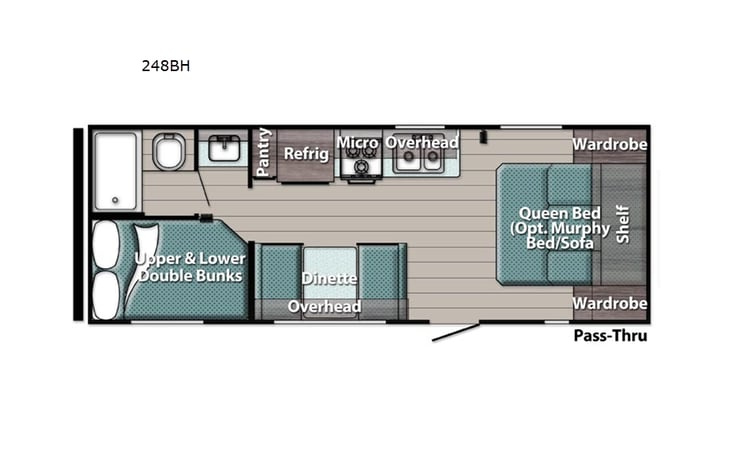 Representative floor plan provided by a trusted RVshare partner.