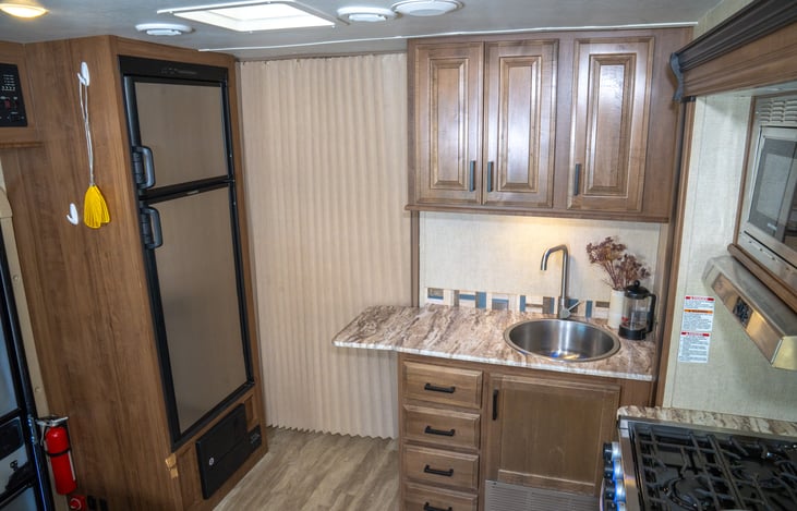 Kitchen closed off to. bunk room