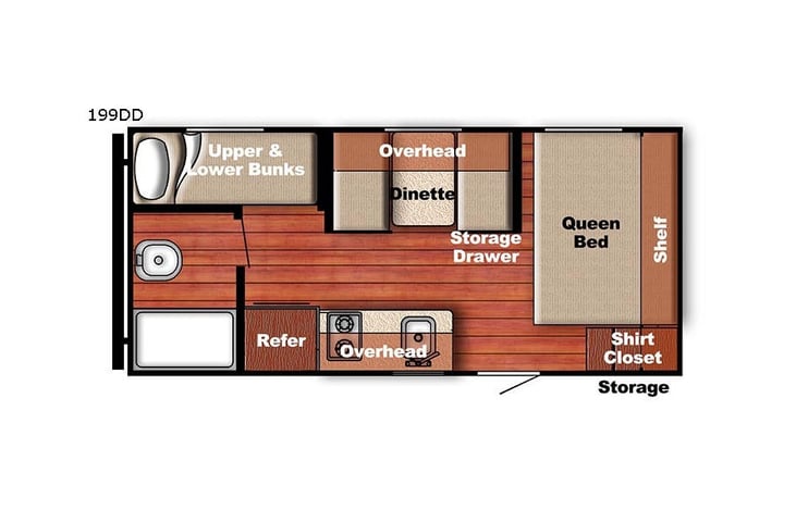 Representative floor plan provided by a trusted RVshare partner.