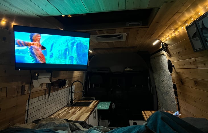 This smart tv has all major video streaming apps (you provide login). HDMI cable included for screen mirroring phone/laptop.