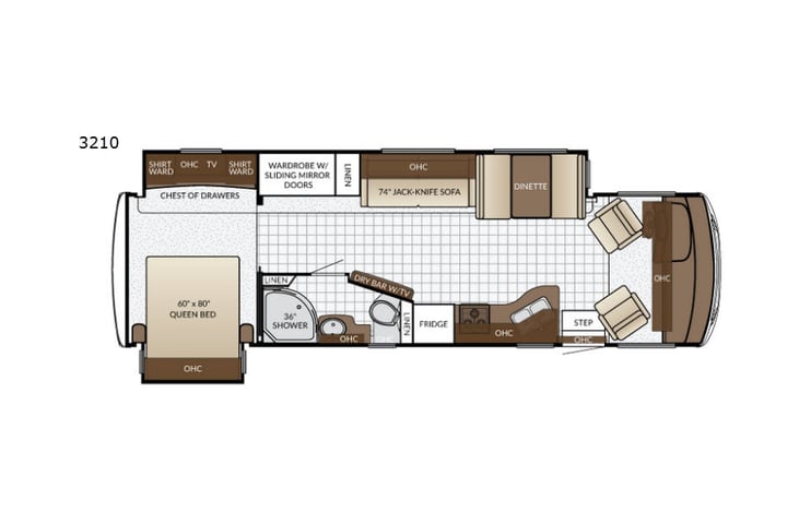 Representative floor plan provided by a trusted RVshare partner.