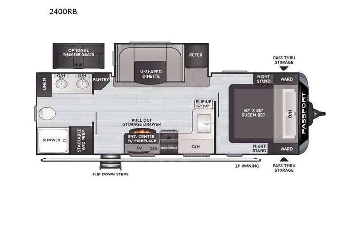Representative floor plan provided by a trusted RVshare partner.