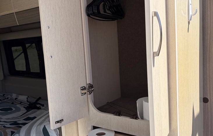 Stay organized on your adventure with convenient storage for clothes, gear, and everyday essentials.
