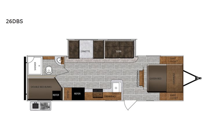 Representative floor plan provided by a trusted RVshare partner.