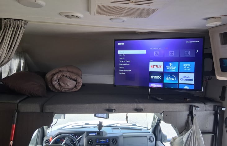 Flat Screen tv with Roku for all of your streaming needs.