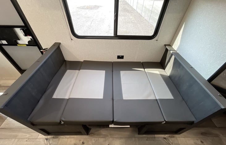 Dinette folded down into bed