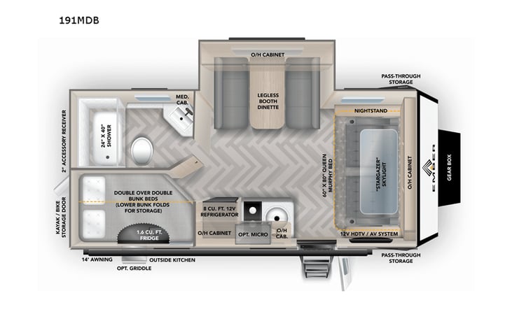 Representative floor plan provided by a trusted RVshare partner.