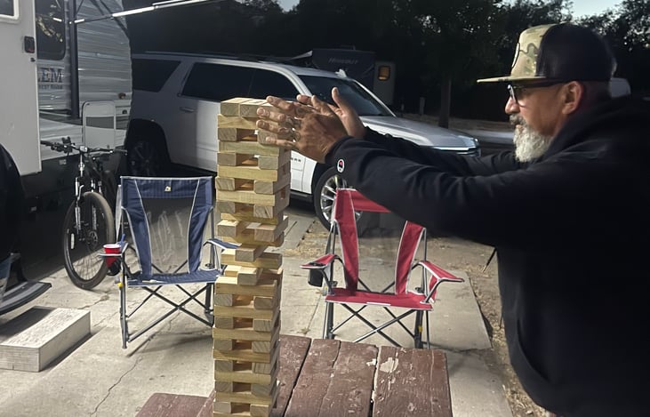 These “Jenga” style blocks are included with your rental!