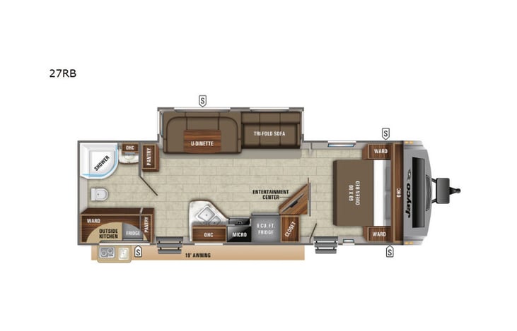 Representative floor plan provided by a trusted RVshare partner.