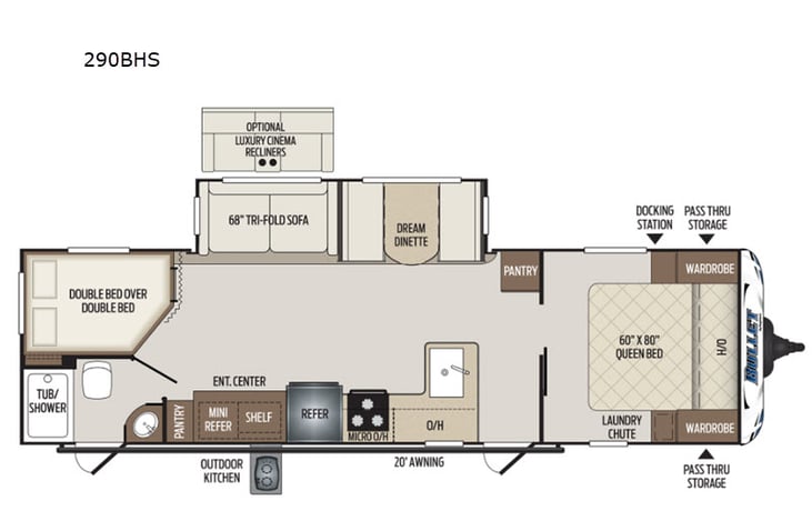 Representative floor plan provided by a trusted RVshare partner.