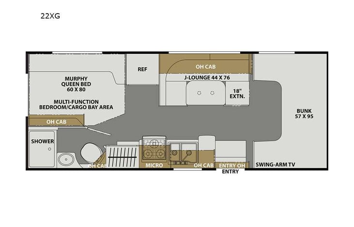 Representative floor plan provided by a trusted RVshare partner.