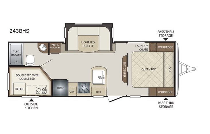 Representative floor plan provided by a trusted RVshare partner.