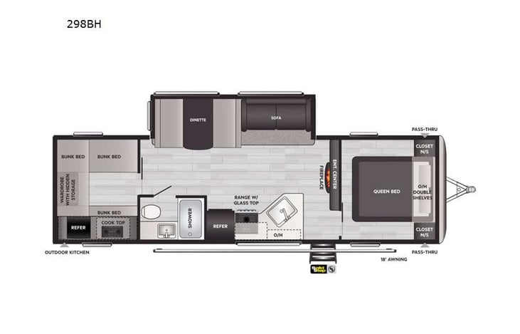 Representative floor plan provided by a trusted RVshare partner.