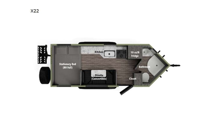 Representative floor plan provided by a trusted RVshare partner.