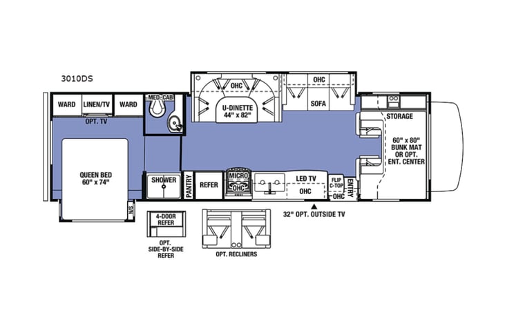 Representative floor plan provided by a trusted RVshare partner.