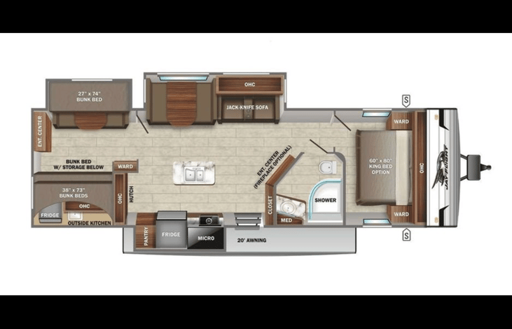 Floorplan - only difference is that there are two recliners in place of the sofa