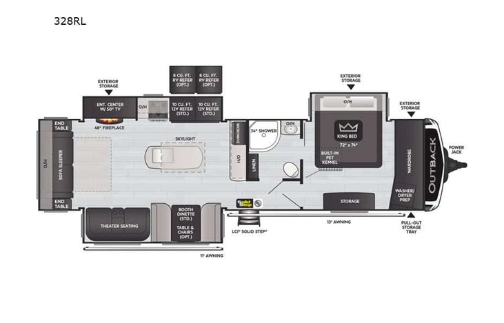 Representative floor plan provided by a trusted RVshare partner.