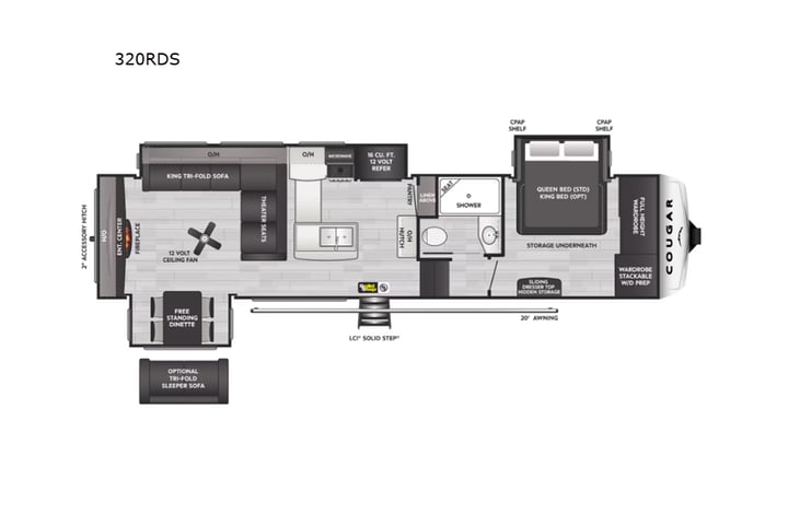 Representative floor plan provided by a trusted RVshare partner.