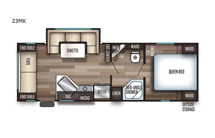 Representative floor plan provided by a trusted RVshare partner.