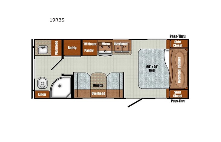 Representative floor plan provided by a trusted RVshare partner.