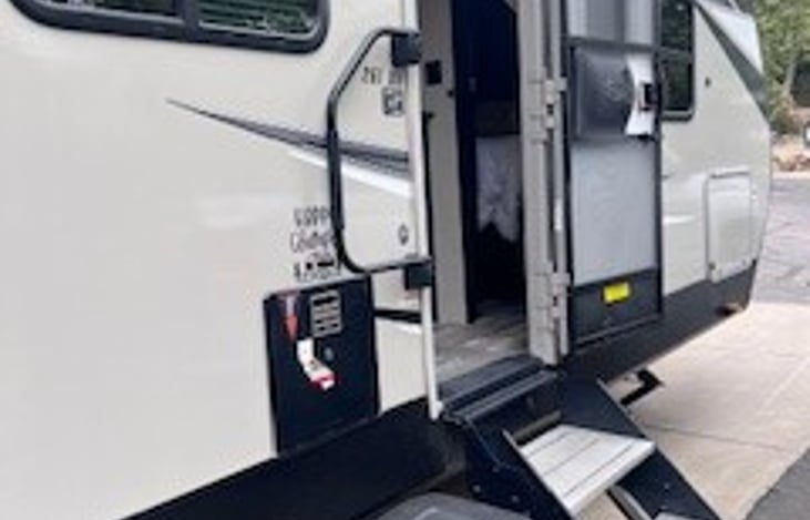 Front door entrance to RV