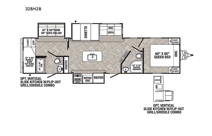 Representative floor plan provided by a trusted RVshare partner.