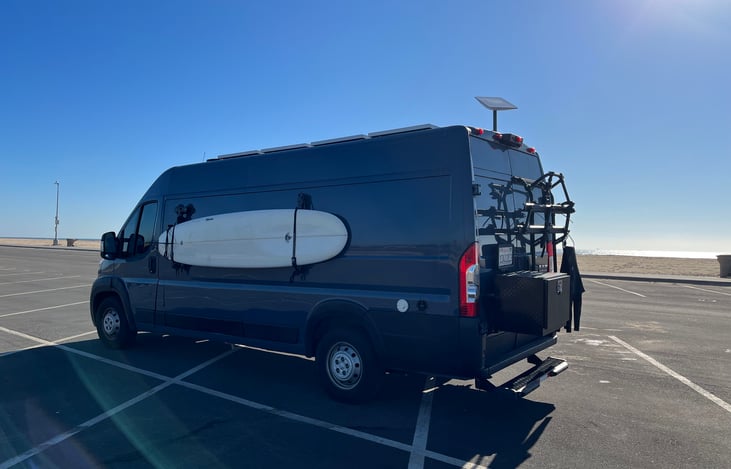 Bike rack and more storage in the back of the van
