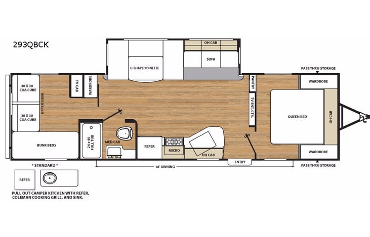 Representative floor plan provided by a trusted RVshare partner.