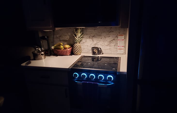 Favorite appliance, lit stove burner dials