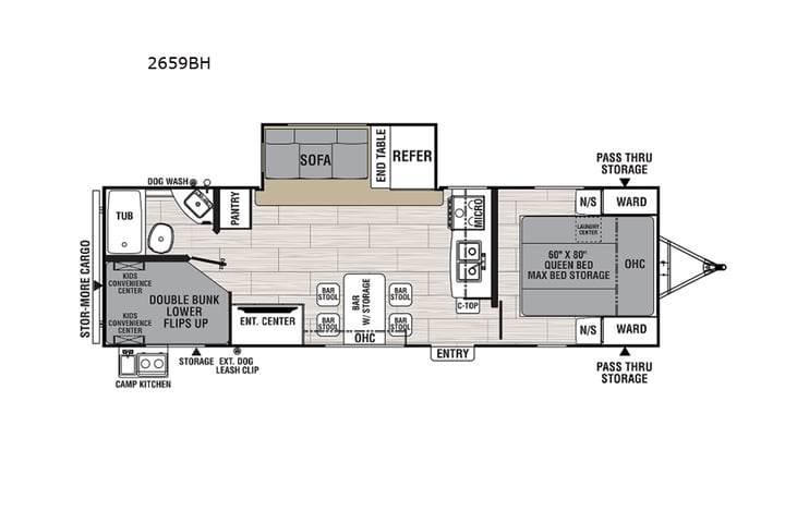 Representative floor plan provided by a trusted RVshare partner.