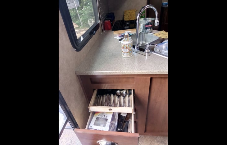 3 drawers just as you enter the RV.