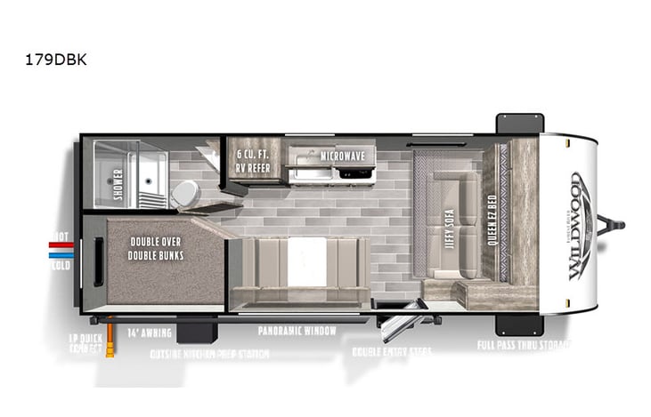 Representative floor plan provided by a trusted RVshare partner.