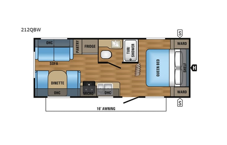 Representative floor plan provided by a trusted RVshare partner.