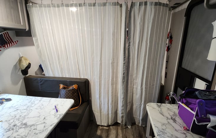 privacy curtain around queen bed