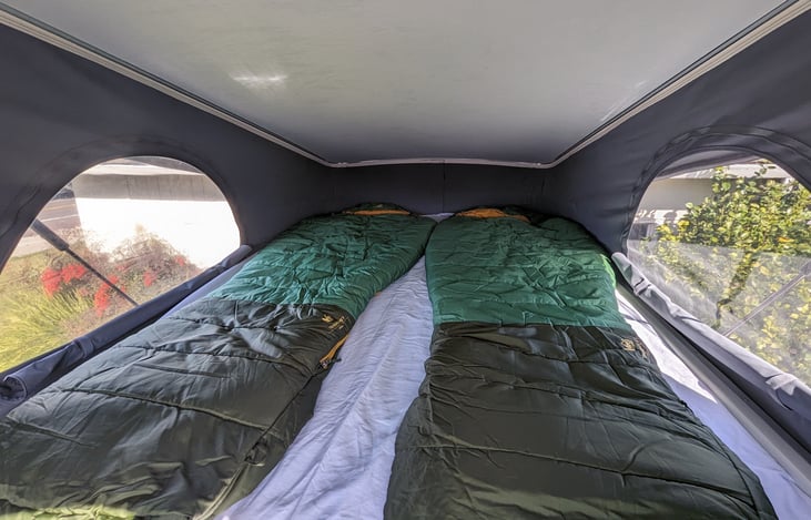 The bed at the pop top