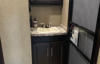 42’ Luxury Toyhauler with rare Side Patio