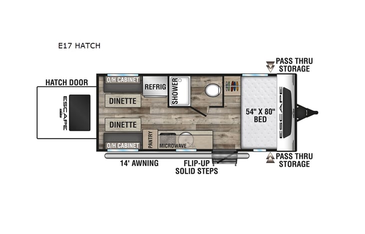 Representative floor plan provided by a trusted RVshare partner.