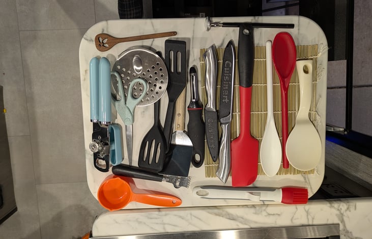 The kitchen is stocked with the essentials