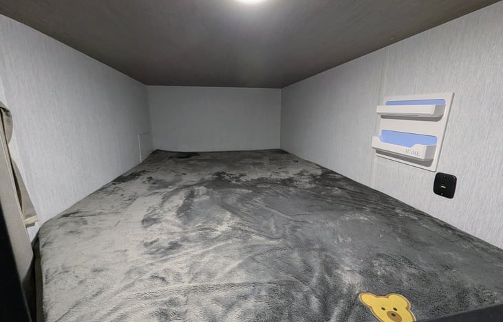 Large Twin-XL bunks with USB charging ports.