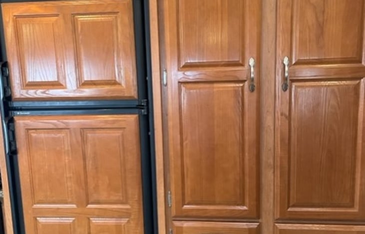 Fridge, Freezer and Cupboards and Pantry.